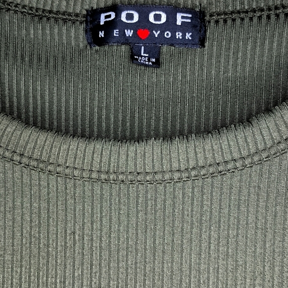 Poof New York Olive Green Ribbed Top - Picture 2 of 5
